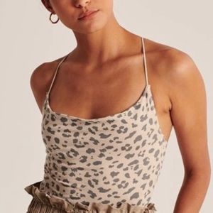 Abercrombie muted cheetah bodysuit size m